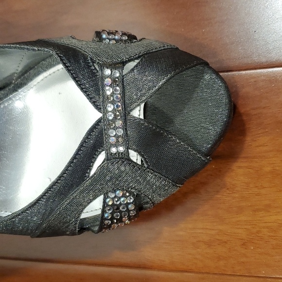 NINA Gray Peep Toe Platform Pumps Heels Shoes Women's 8.5 M - Picture 16 of 16